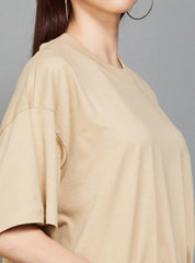 Beige Oversized T-shirt Women