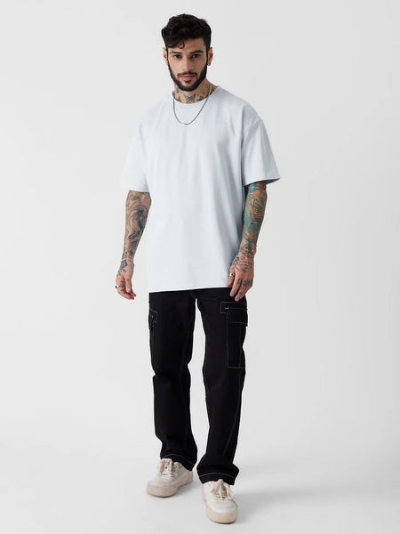 White Plain Oversized T-shirt for Men