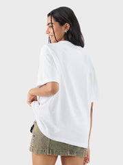 White Plain Oversized T-shirt for Women