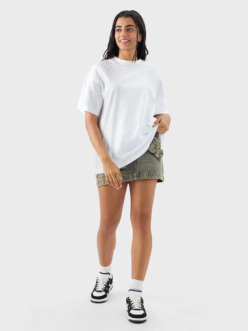 White Plain Oversized T-shirt for Women