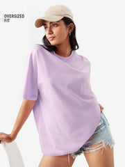 Lilac Plain Oversized T-shirt for Women