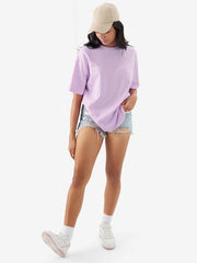 Lilac Plain Oversized T-shirt for Women