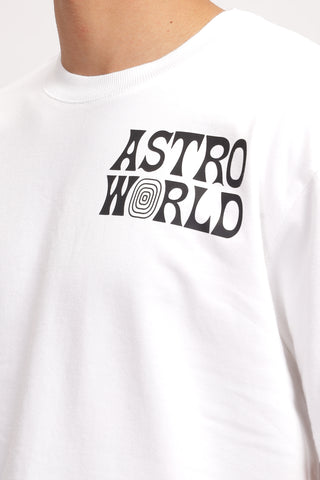 Men's White Astro World Travis Scott Printed Oversized T-shirt