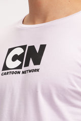 Men's Lilac Jhony Cartoon Network Graphic T-shirt