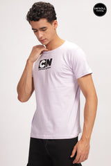 Men's Lilac Jhony Cartoon Network Graphic T-shirt