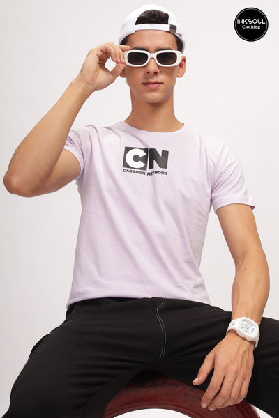 Men's Lilac Jhony Cartoon Network Graphic T-shirt