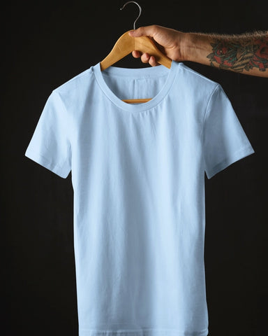 Dream Blue Plain Regular T-Shirt