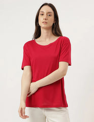 Red Plain Regular T-shirt