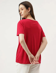 Red Plain Regular T-shirt