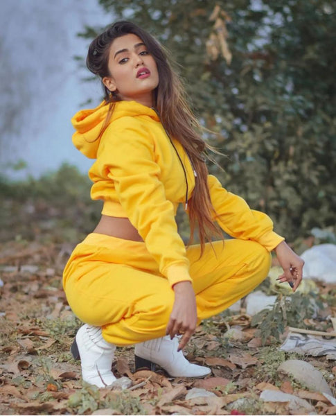 Yellow Crop Co-ord Set