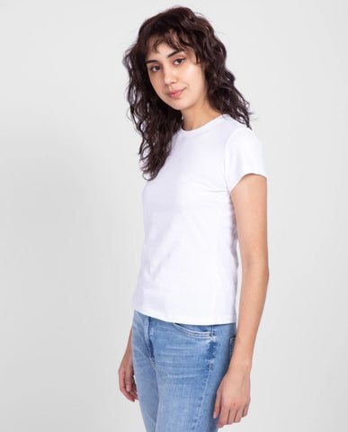 Women's White Slim Fit T-shirt