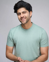 Sage Green Plain Regular T-Shirt