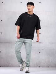 Black Plain Oversized T-shirt for Men