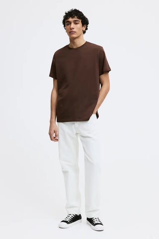 Coffee Brown Plain Regular T-shirt