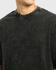 Men's Black Acid Wash Oversized T-shirt