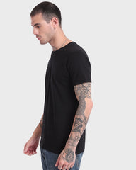 Black Plain Regular Fit T-Shirt