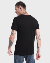 Black Plain Regular Fit T-Shirt