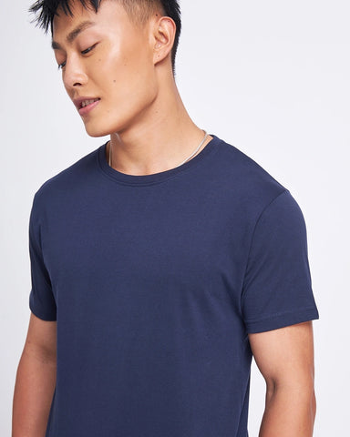 Navy Blue Plain Regular T-Shirt