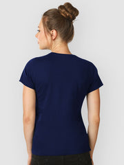 Navy Blue Plain Regular T-Shirt