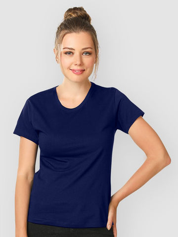 Navy Blue Plain Regular T-Shirt