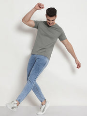 Steel Grey Plain Regular T-Shirt